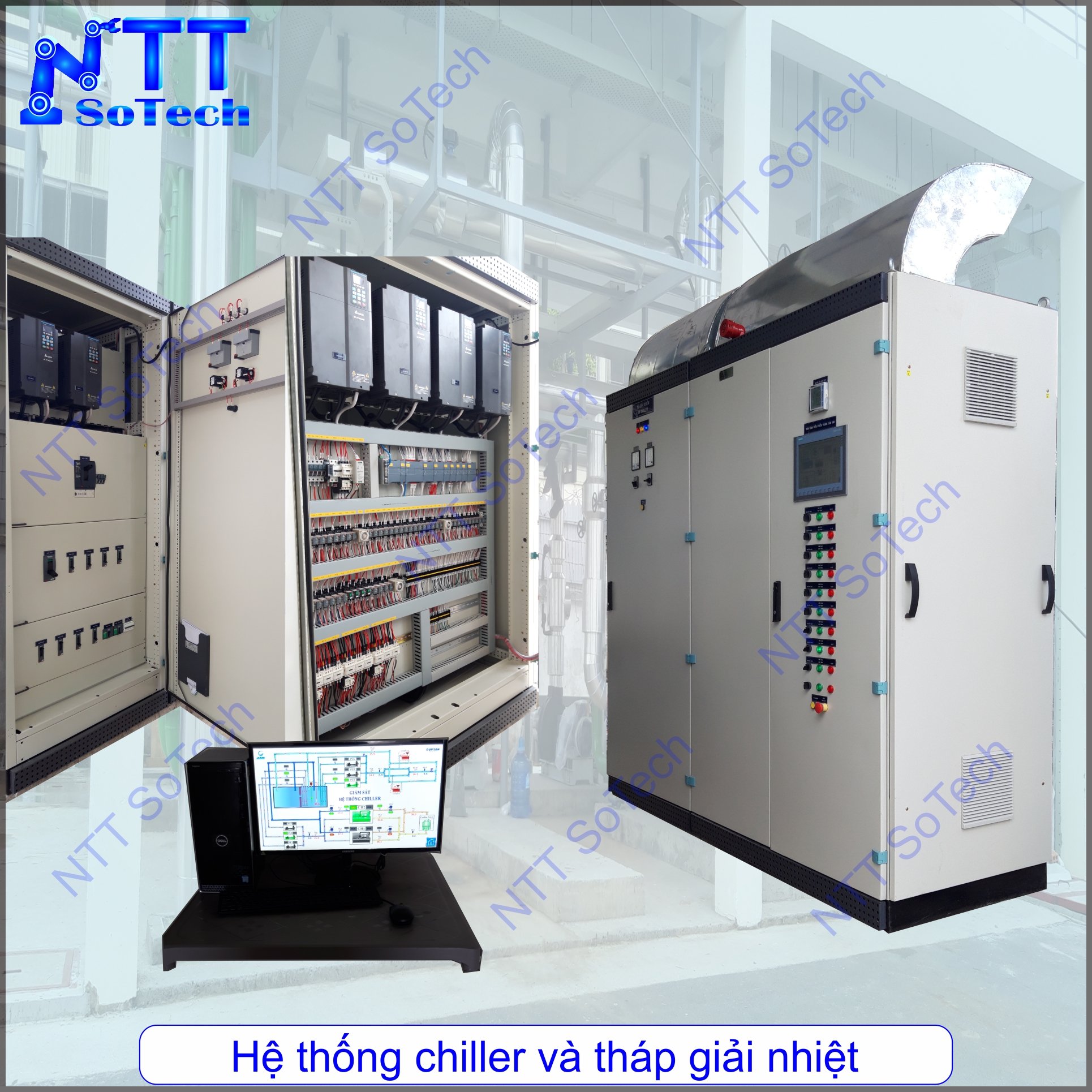 Tủ điều khiển hệ thống chiller và tháp giải nhiệt